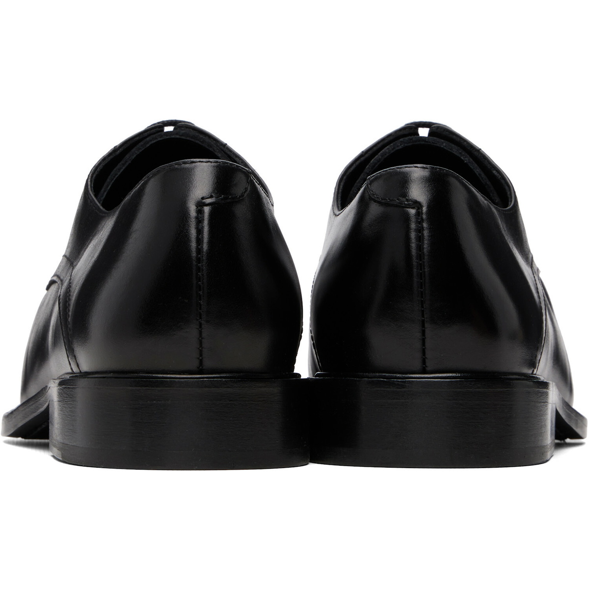 Stefan Cooke Black Slashed Square Toe Derbys