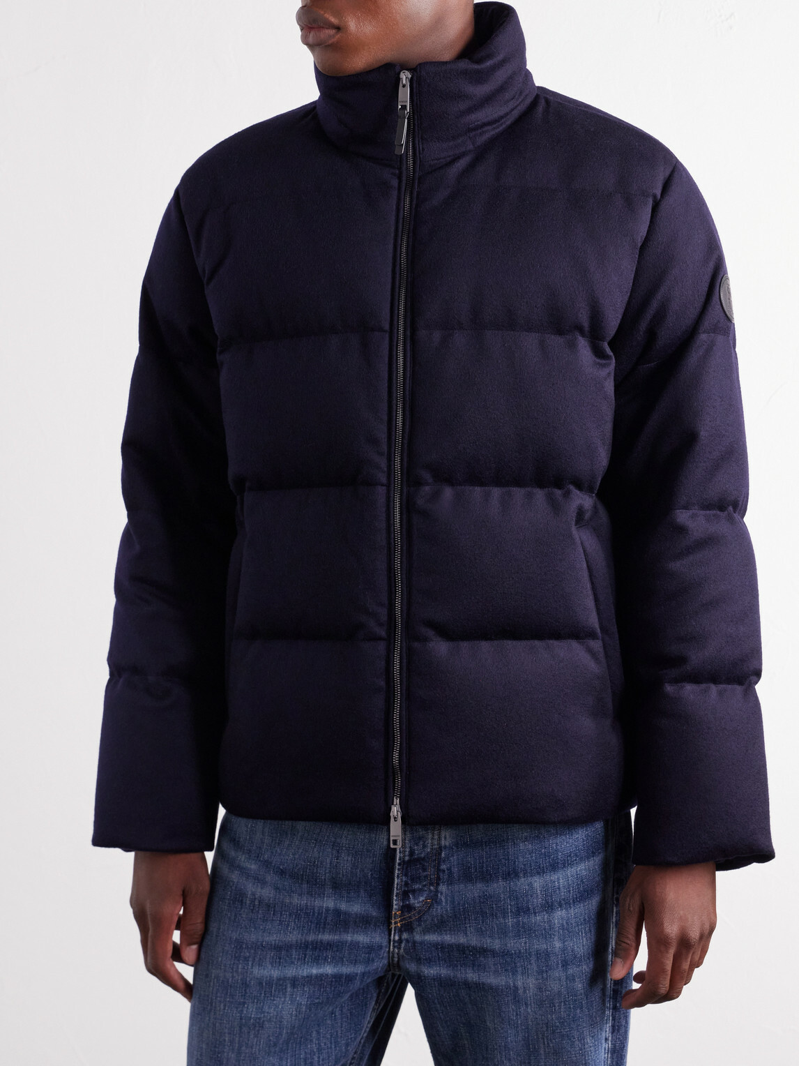 Burberry - Logo-Appliqué Quilted Cashmere Down Jacket - Blue