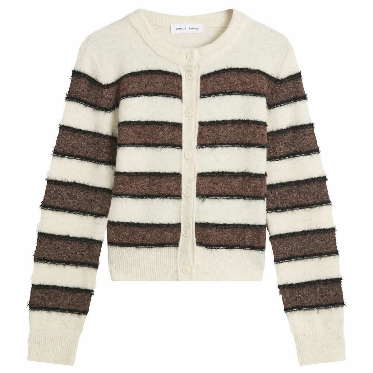 Samsøe Samsøe Women's Sacian Cardigan in Black Coffee Stripe