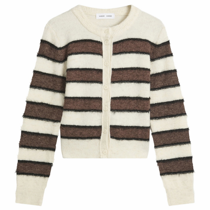 Photo: Samsøe Samsøe Women's Sacian Cardigan in Black Coffee Stripe