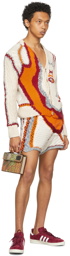 Bethany Williams Off-White & Multicolor Wool Knitted Face Shorts