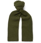 NN07 - Ribbed Donegal Wool-Blend Scarf - Green