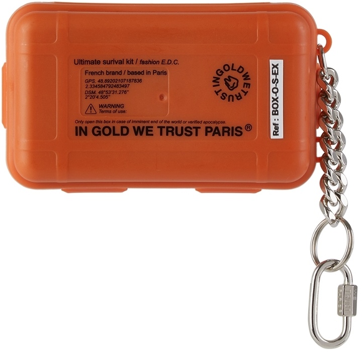 Photo: IN GOLD WE TRUST PARIS SSENSE Exclusive Orange Small Logo Box