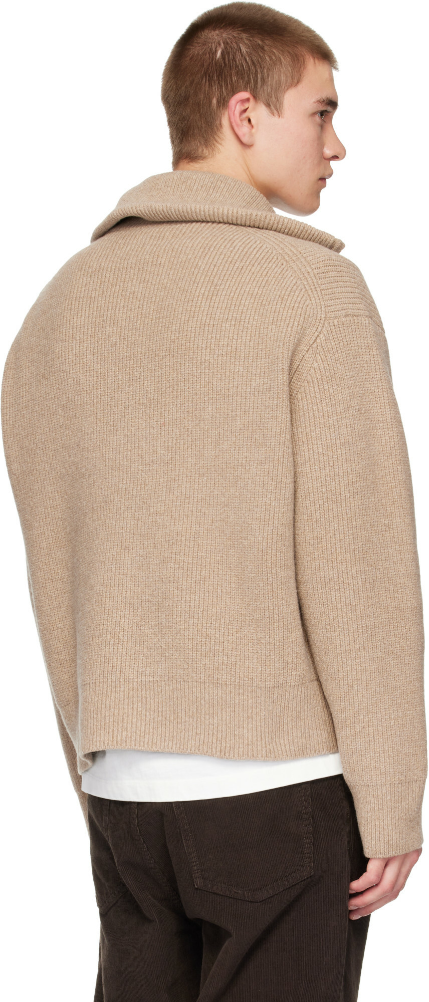 Studio Nicholson Beige Sandos Knit Jacket