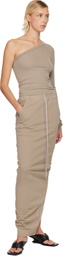 Rick Owens DRKSHDW Taupe Concordians Pull On Pillar Maxi Skirt