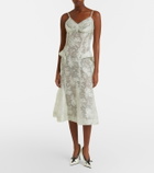 McQueen Peplum silk lace corset dress