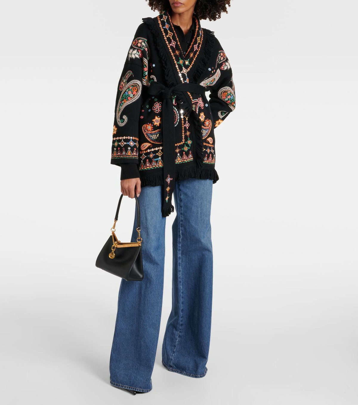 Alanui Inner Energy bandana virgin wool cardigan Alanui