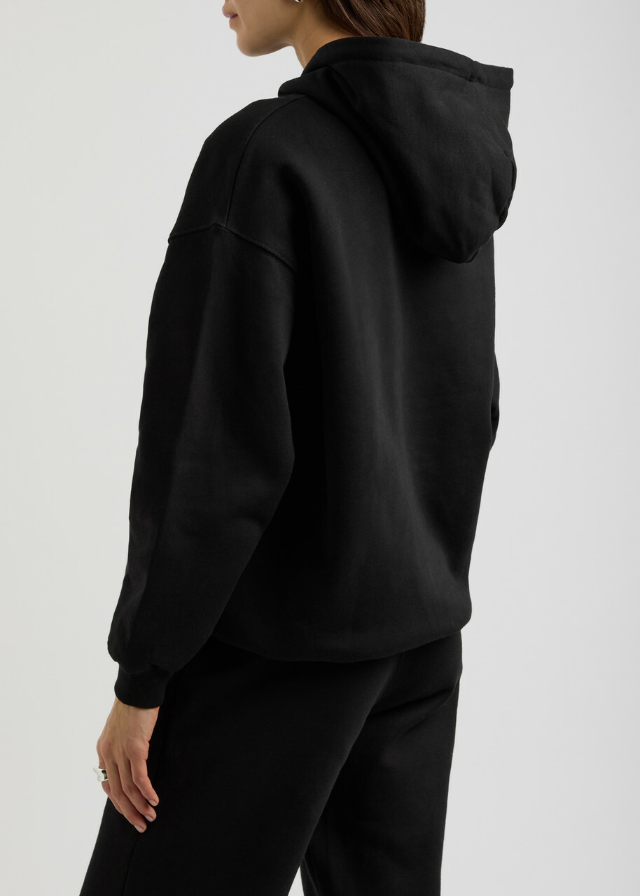 Rotate Sunday Logo Hooded Cotton Sweatshirt Black