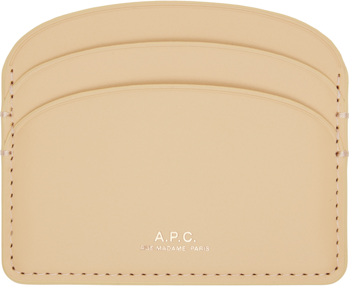 A.P.C. Beige Demi-Lune Card Holder