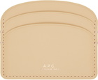A.P.C. Beige Demi-Lune Card Holder