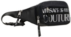Versace Jeans Couture Black & Silver Logo Couture Belt Bag