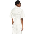 Ambush White Linen and Cotton Short Sleeve Shirt