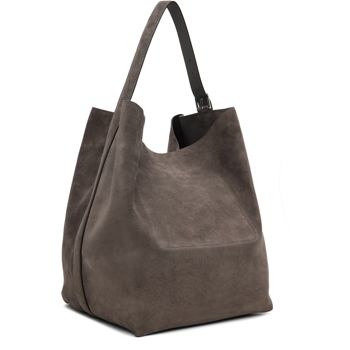 TOTEME Gray Belted Suede Tote