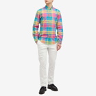 Polo Ralph Lauren Men's Plaid Check Shirt in Pink/Turquoise Multi