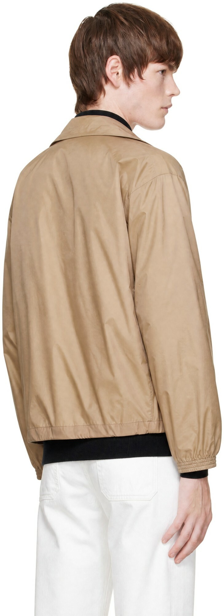 Marni Beige Nylon Funnel Neck Jacket