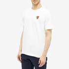 Comme des Garçons Play Men's Overlapping Heart T-Shirt in White/Red