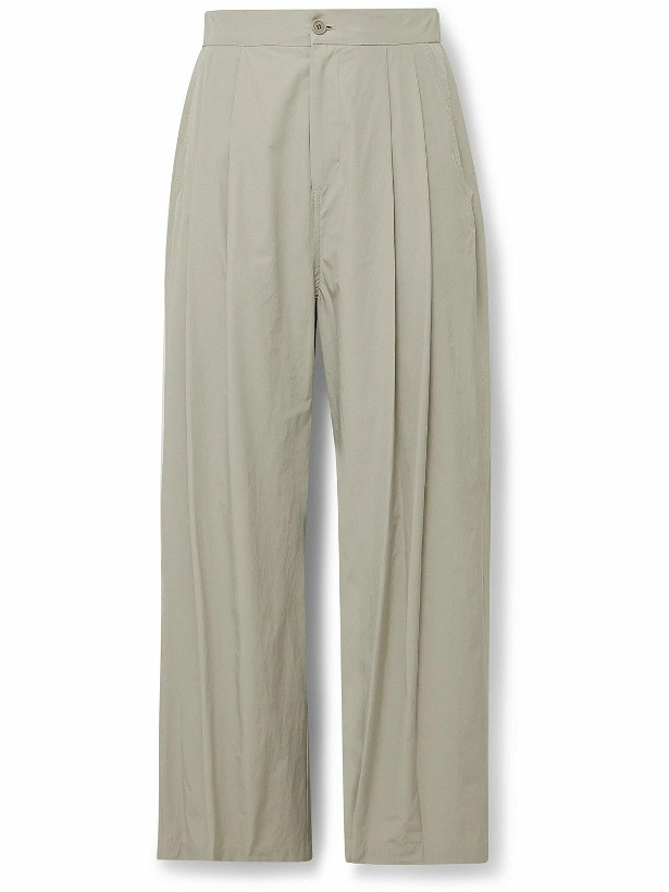 Photo: Amomento - Wide-Leg Pleated Shell Trousers - Neutrals