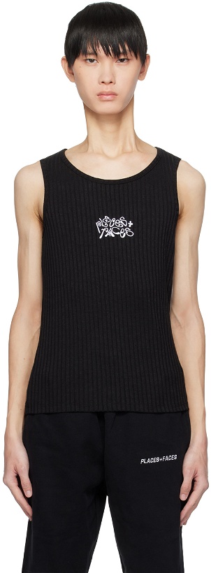 Photo: PLACES+FACES Black Embroidered Tank Top