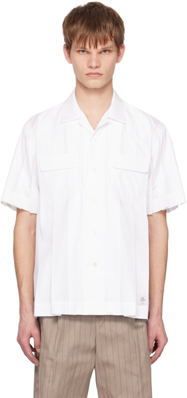 Photo: sacai White Pleated Shirt