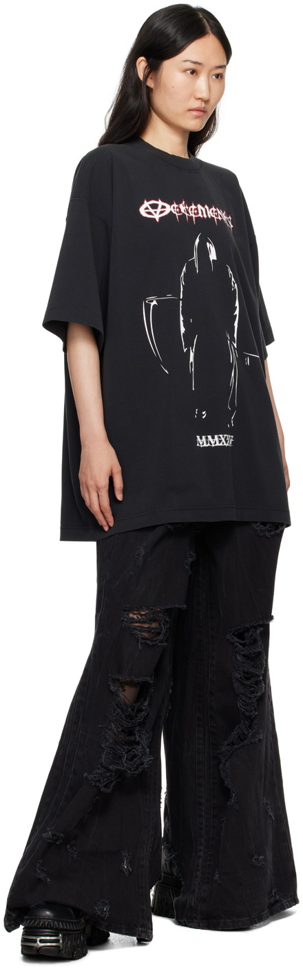 送関込★VETEMENTS  reaper regular t-shirt VETEMENTS Men's Reaper Regular T-Shirt in Black Vetements