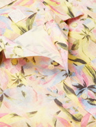 120% - Camp-Collar Floral-Print Linen Shirt - Pink