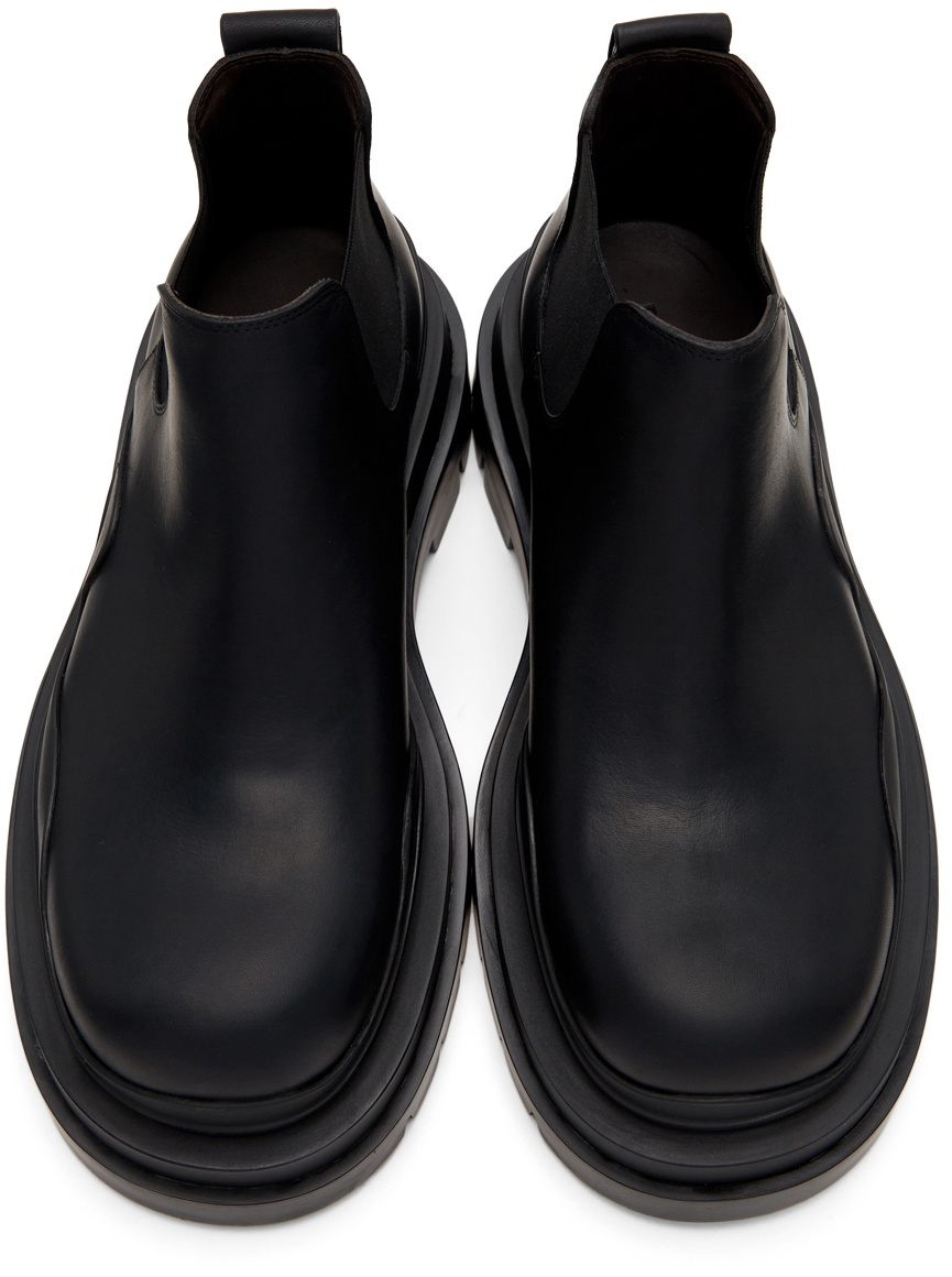 Tire leather ankle boots in black - Bottega Veneta