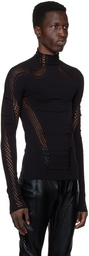 Mugler Black Seamless Turtleneck