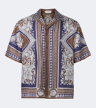 Versace Neoclassical Barocco silk twill bowling shirt