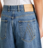 The Attico Denim wide-leg Bermuda shorts