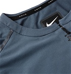 Nike Running - Tech Pack Printed Stretch-Jersey and Mesh Half-Zip Top - Blue