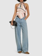 PUCCI Printed Silk Twill Halter Neck Top