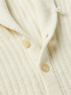 Inis Meáin - Shawl-Collar Ribbed Merino Wool and Cashmere-Blend Cardigan - Neutrals