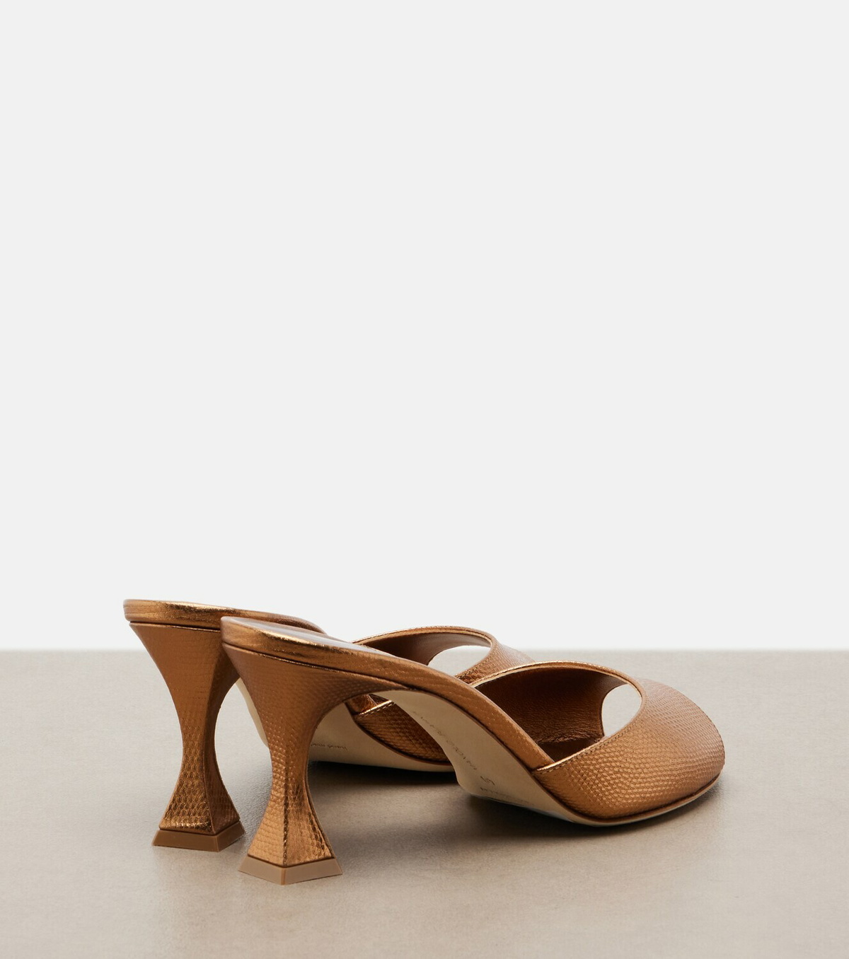 Manolo Blahnik Jadaron metallic leather mules