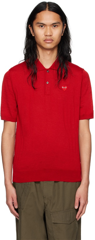 Photo: COMME des GARÇONS PLAY Red Patch Polo