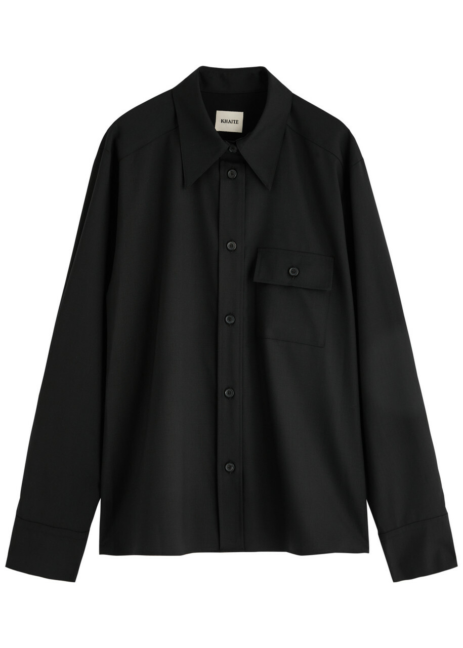 Khaite Yatty Wool Shirt Black