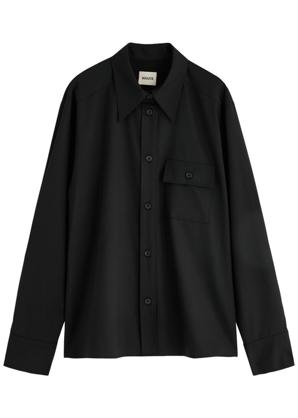 Photo: Khaite Yatty Wool Shirt Black