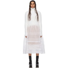 Loewe White Rib Knit and Organdy Dress