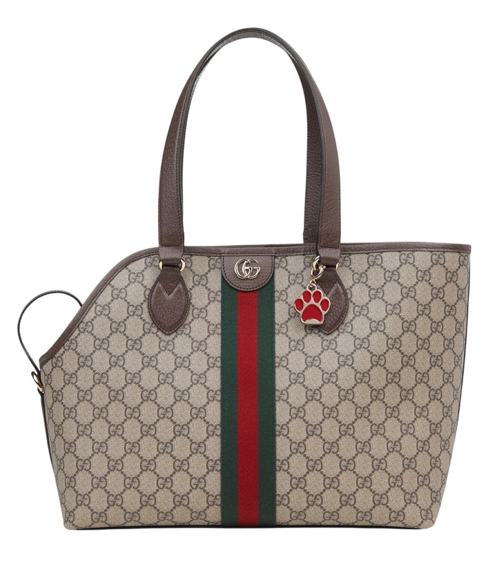 Photo: Gucci GG leather-trimmed pet carrier