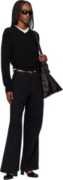TONYWACK Black Oversized Wide-Leg Denim Jeans