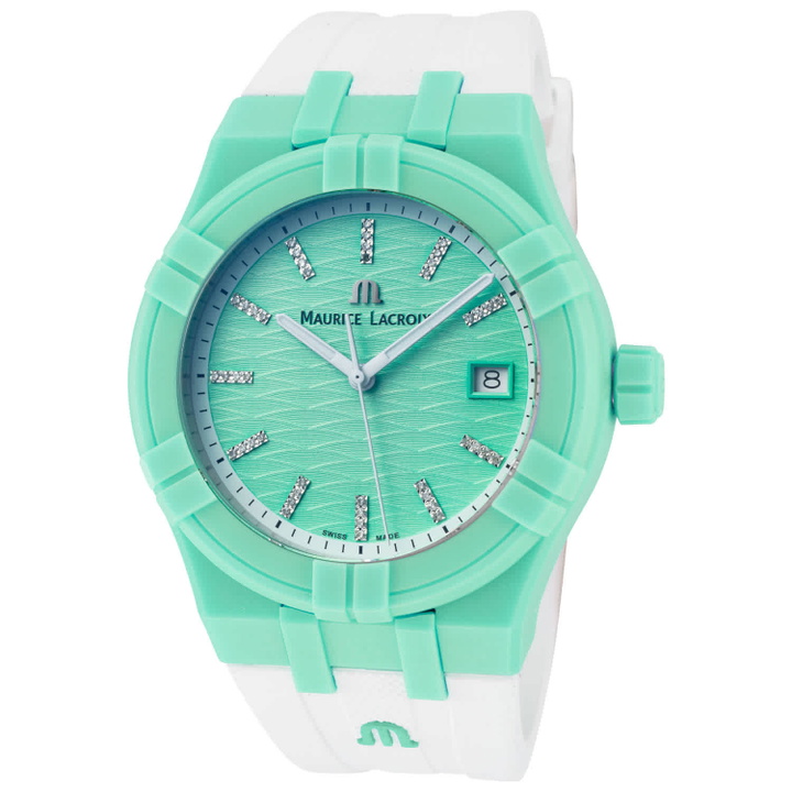 Photo: Maurice Lacroix Aikon Tide Quartz Green Dial Mens Watch AI2008-CCCC1-3A0-0