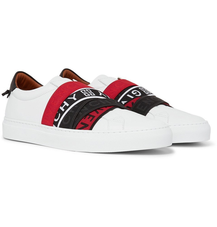 Photo: Givenchy - Urban Street Logo-Jacquard Leather Slip-On Sneakers - White