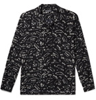 Dolce & Gabbana - Logo-Print Silk-Chiffon Shirt - Black