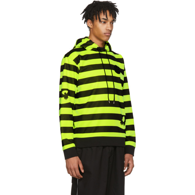 Yellow hoodie hot sale with black stripe