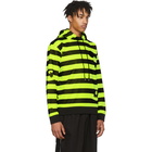 McQ Alexander McQueen Black and Yellow Monster Stripe Patch Big Hoodie