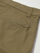 AGOLDE - Slater Straight-Leg Pleated Cotton-Twill Trousers - Green