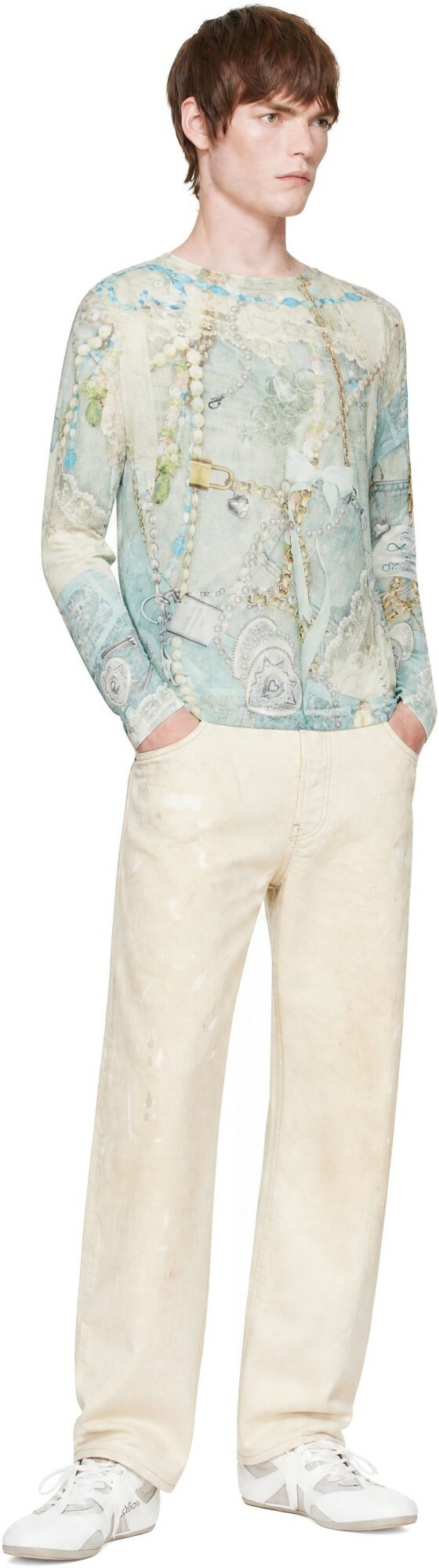 Acne Studios Multicolor Long Sleeve Print T-shirt