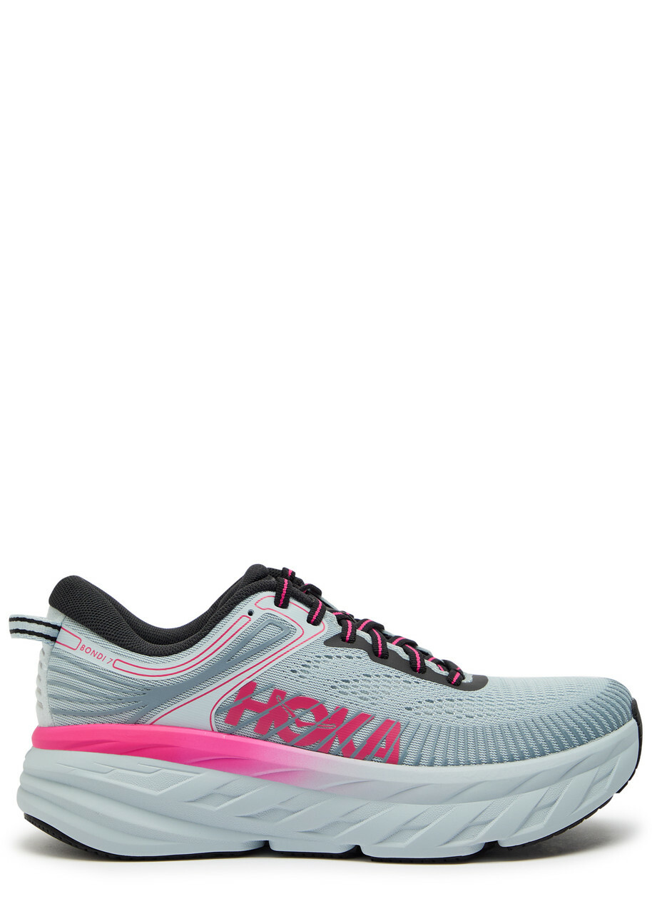 Hoka Bondi 7 Mesh-knit Sneakers Blue