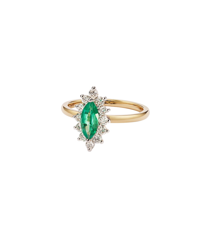 Photo: Yvonne Léon Pompadour 18kt gold ring with emerald and diamonds