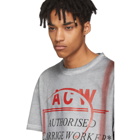 A-Cold-Wall* Grey and Red Authorised Carrige Worker T-Shirt
