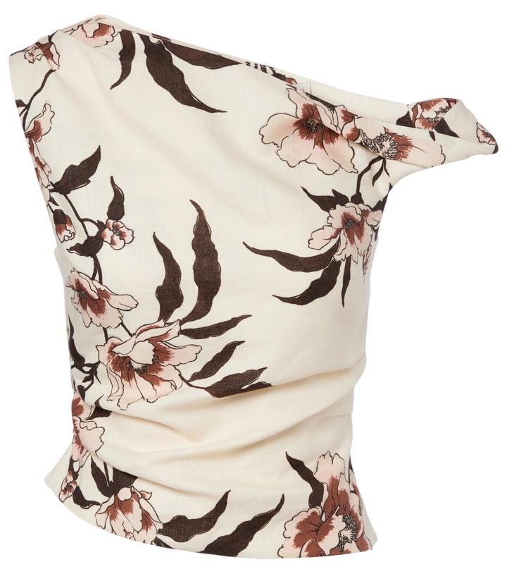 Photo: SIR Floral asymmetric linen top